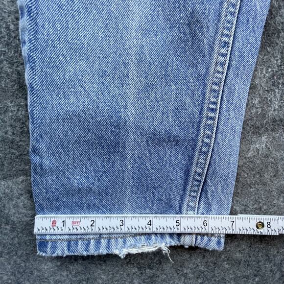 Vintage L.L.Bean Jeans Womens 6P Blue Denim Straight Taper Ripped Distressed - Picture 7 of 10